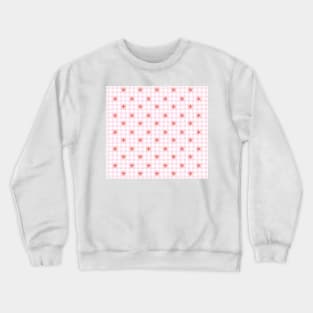 Pink and White Houndstooth Flower Dot Crewneck Sweatshirt